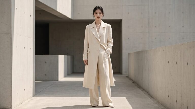 절제된 실루엣과 고급스러운 린넨 소재가 돋보이는 MUJI 스타일의 2026년 미니멀 룩 패션 화보