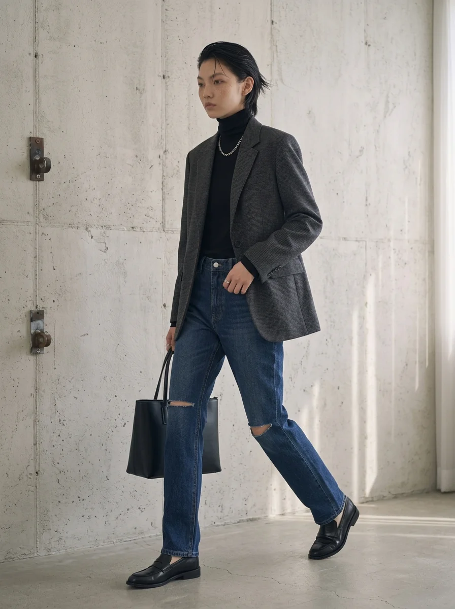 2026 데님 트렌드 디스트로이드진 재킷 매치 스타일링