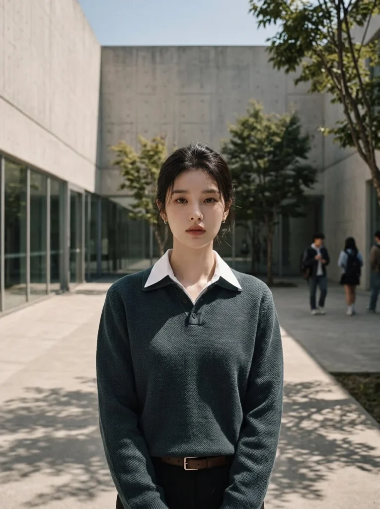 헤리티지 클래식형 폴로 니트 도톰한 카라 디테일