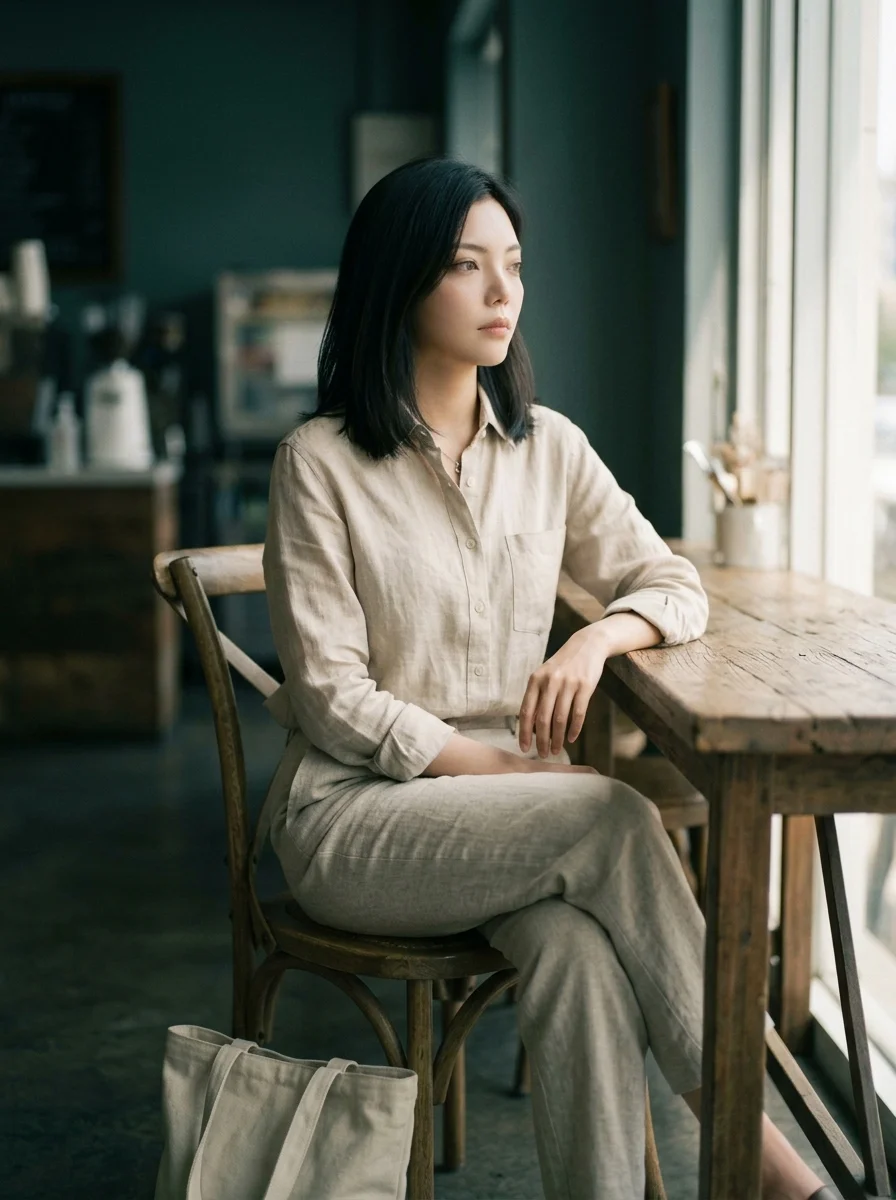 린넨 셔츠 코디 뉴트럴 톤온톤 매치