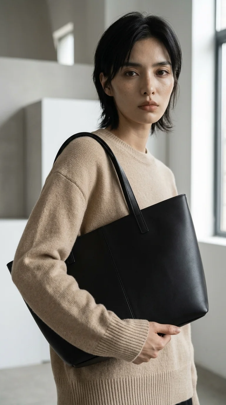 로고리스 미니멀 가방 카프스킨 소재 디테일
