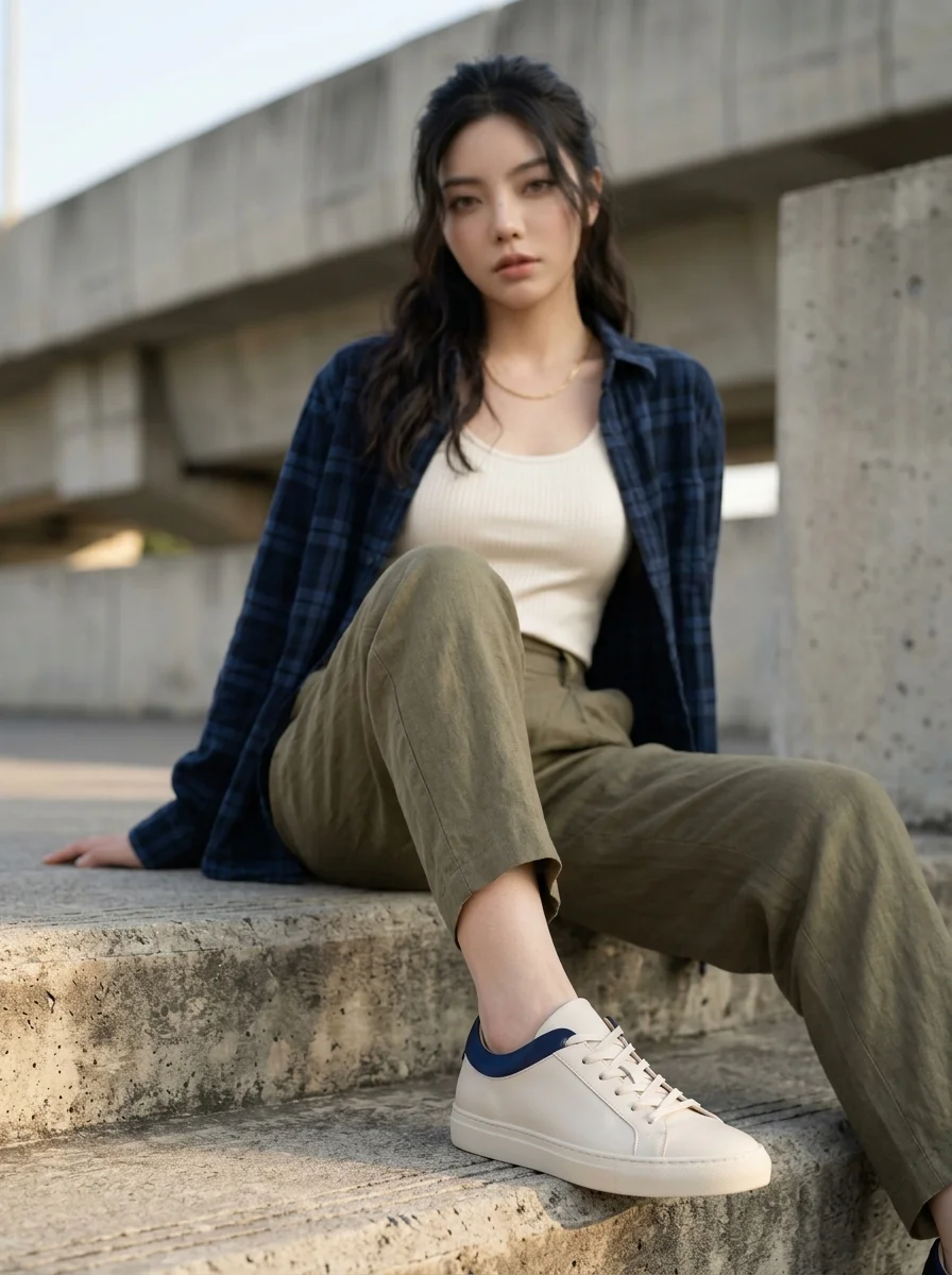 미니멀 스니커즈 로우 프로파일 실루엣