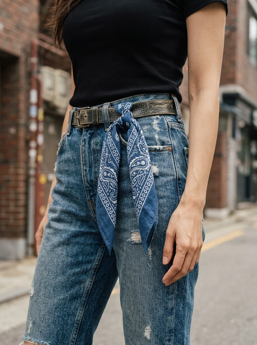 가성비 스카프 코튼 반다나 타입