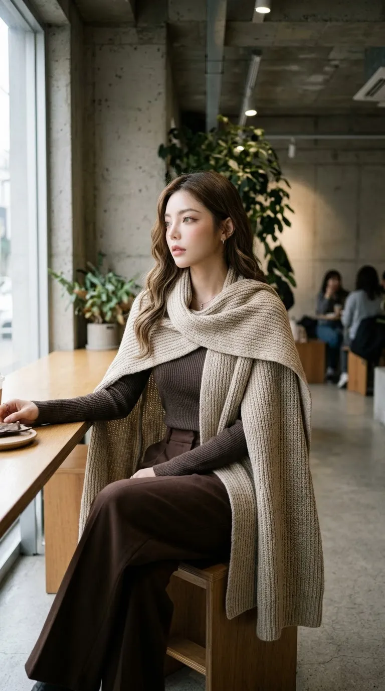 2026 FW 패션 트렌드 케이프형 머플러 일체형 아우터